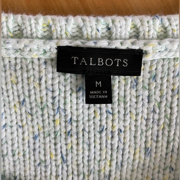 Talbots Cotton Crew Neck Cable Sweater Size Medium. NWOT. - Picture 3 of 6